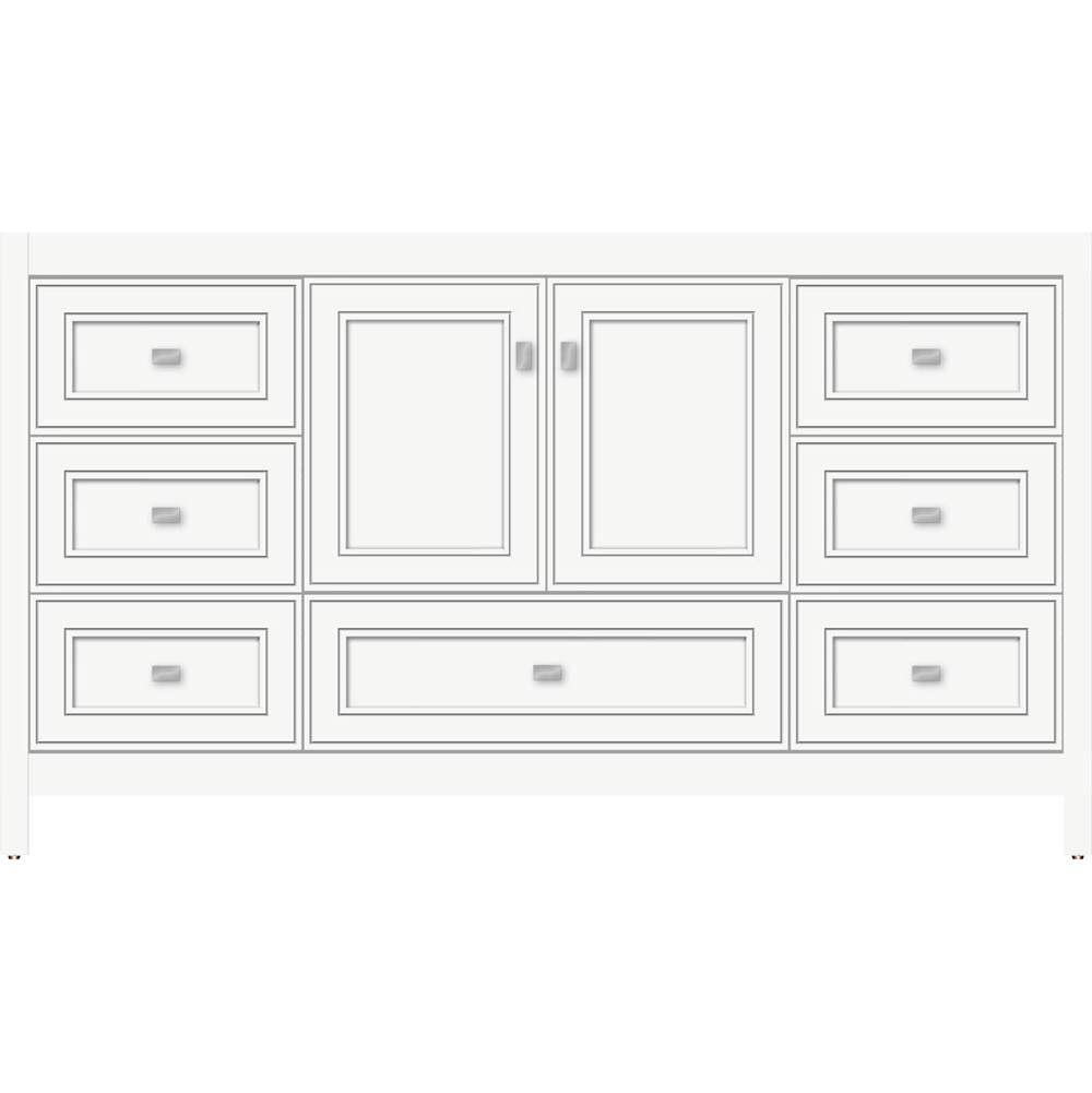 Strasser Woodenworks 60 X 18.5 X 34.5 Alki Essence Vanity Deco Miter Sat White Sb